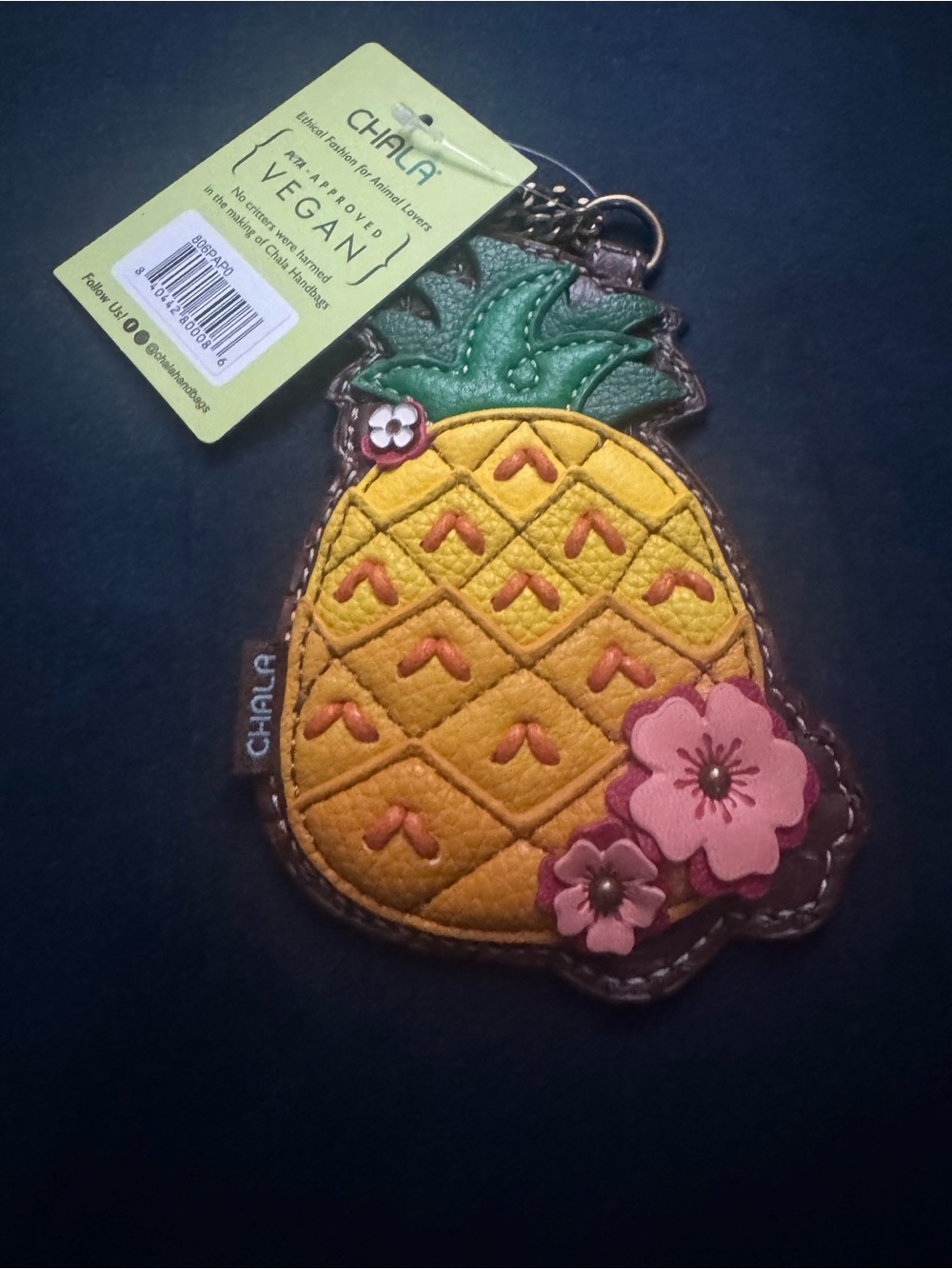 Chala Pineapple Keychain Bag Charm